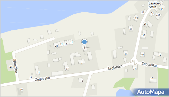 Laskowo, Żeglarska, 9, mapa Laskowo