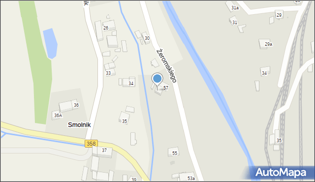 Leśna, Żeromskiego Stefana, 57a, mapa Leśna