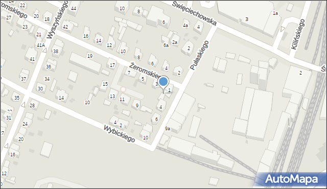 Leszno, Żeromskiego Stefana, 1A, mapa Leszno