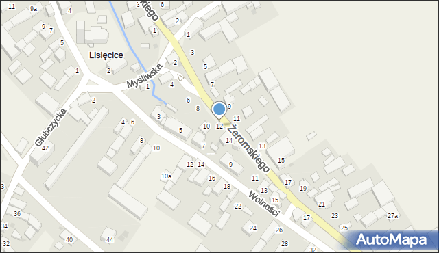 Lisięcice, Żeromskiego Stefana, 12, mapa Lisięcice