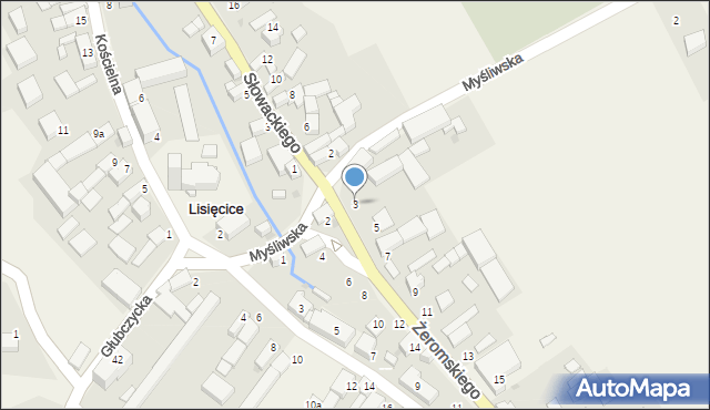 Lisięcice, Żeromskiego Stefana, 3, mapa Lisięcice