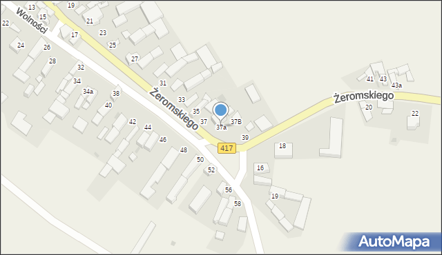 Lisięcice, Żeromskiego Stefana, 37a, mapa Lisięcice