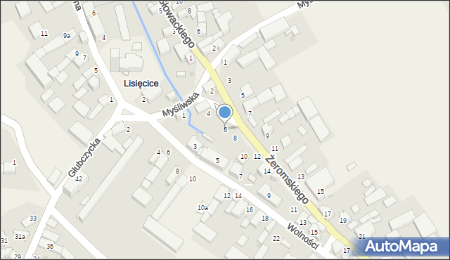 Lisięcice, Żeromskiego Stefana, 6, mapa Lisięcice