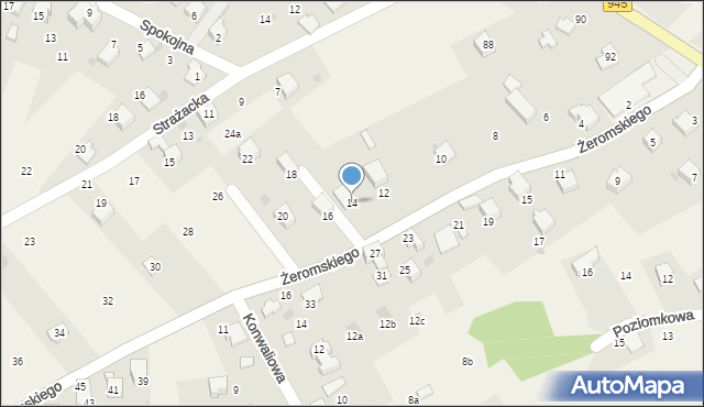 Łodygowice, Żeromskiego Stefana, 14, mapa Łodygowice
