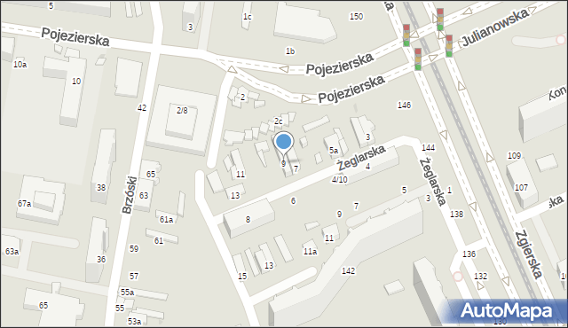 Łódź, Żeglarska, 9, mapa Łodzi