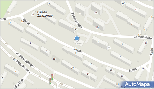 Łomża, Żeromskiego Stefana, 12, mapa Łomży