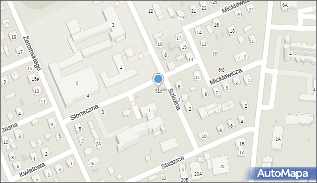 Łosice, Żeromskiego Stefana, 51c, mapa Łosice