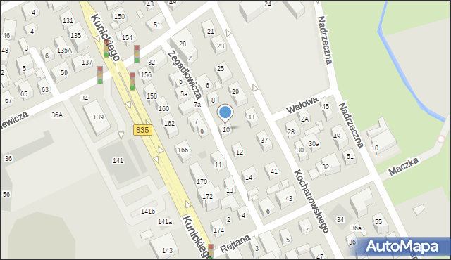 Lublin, Zegadłowicza Emila, 10, mapa Lublina