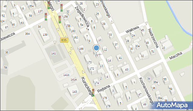 Lublin, Zegadłowicza Emila, 11, mapa Lublina