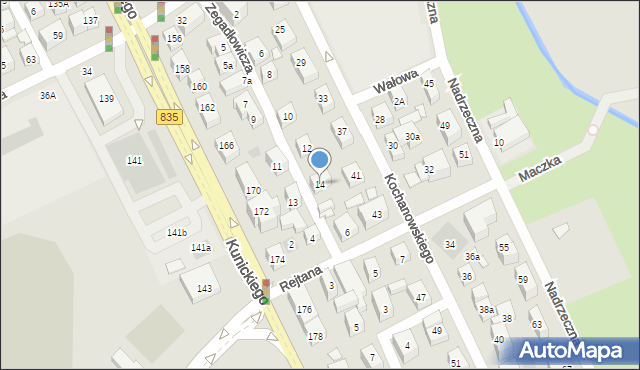 Lublin, Zegadłowicza Emila, 14, mapa Lublina
