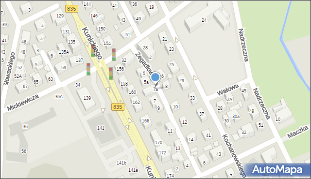 Lublin, Zegadłowicza Emila, 7a, mapa Lublina