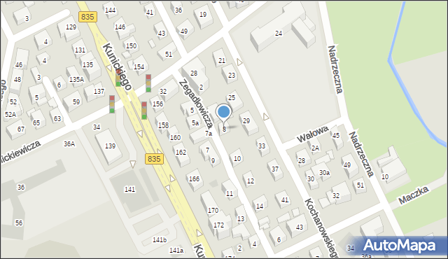 Lublin, Zegadłowicza Emila, 8, mapa Lublina
