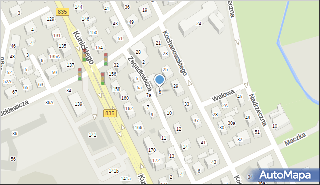 Lublin, Zegadłowicza Emila, 8, mapa Lublina