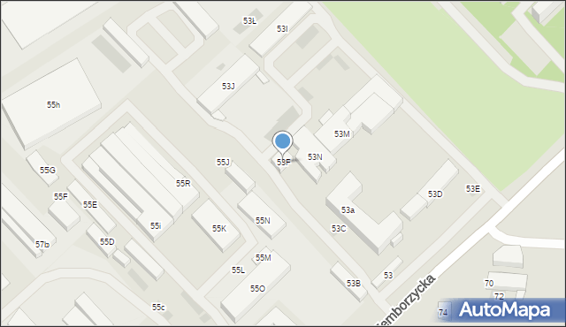 Lublin, Zemborzycka, 53F, mapa Lublina