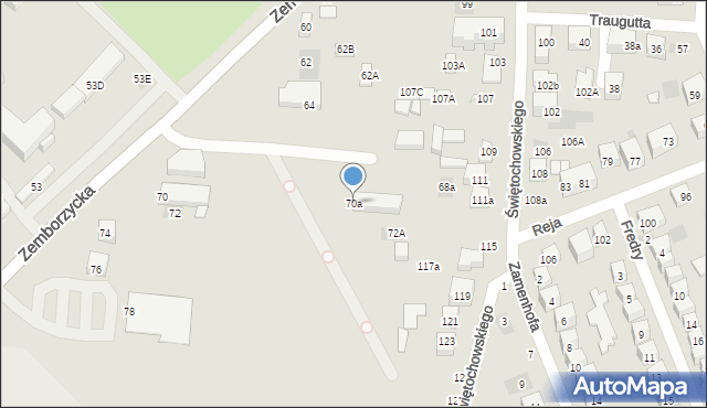 Lublin, Zemborzycka, 70a, mapa Lublina