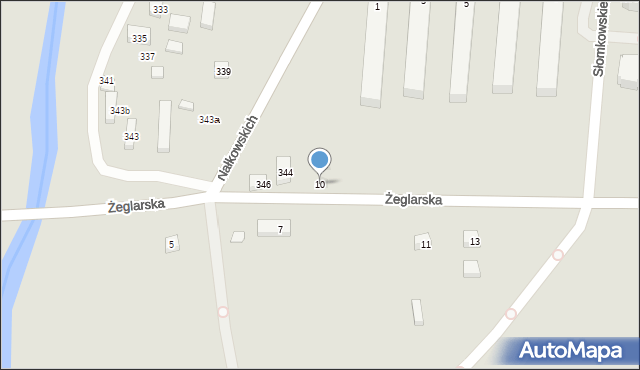 Lublin, Żeglarska, 10, mapa Lublina