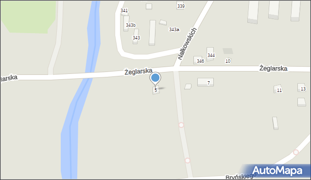 Lublin, Żeglarska, 5, mapa Lublina