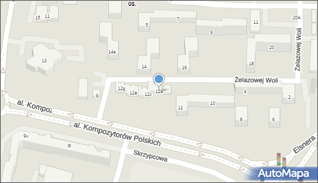 Lublin, Żelazowej Woli, 12a, mapa Lublina