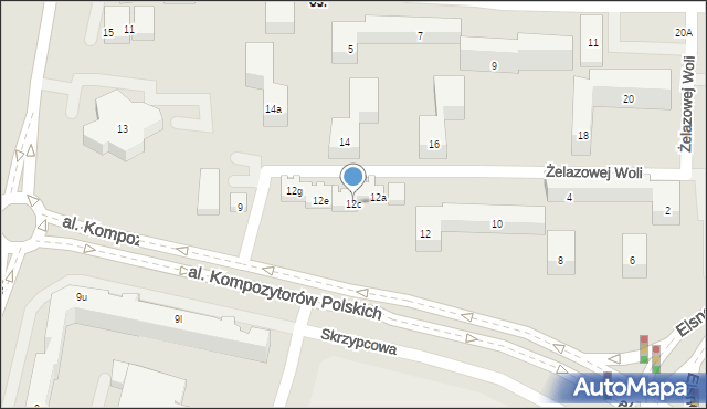 Lublin, Żelazowej Woli, 12c, mapa Lublina