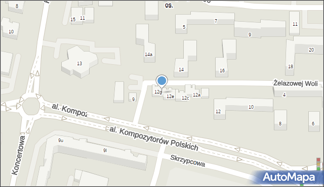 Lublin, Żelazowej Woli, 12f, mapa Lublina