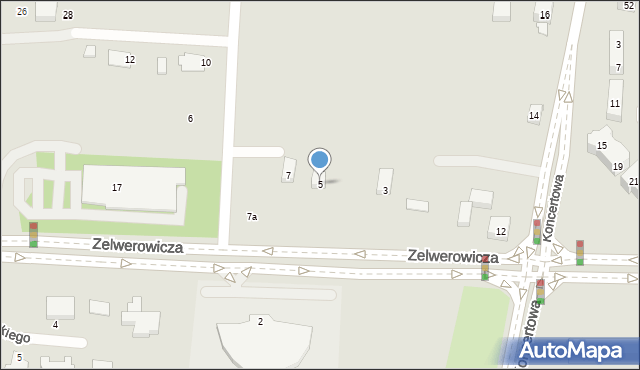 Lublin, Zelwerowicza Aleksandra, 5, mapa Lublina