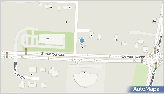 Lublin, Zelwerowicza Aleksandra, 7a, mapa Lublina