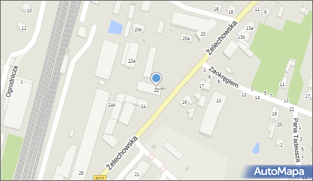 Łuków, Żelechowska, 22, mapa Łuków