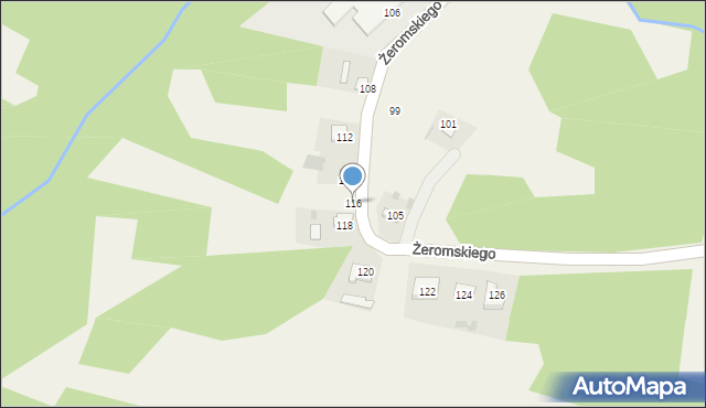 Majków, Żeromskiego Stefana, 116, mapa Majków