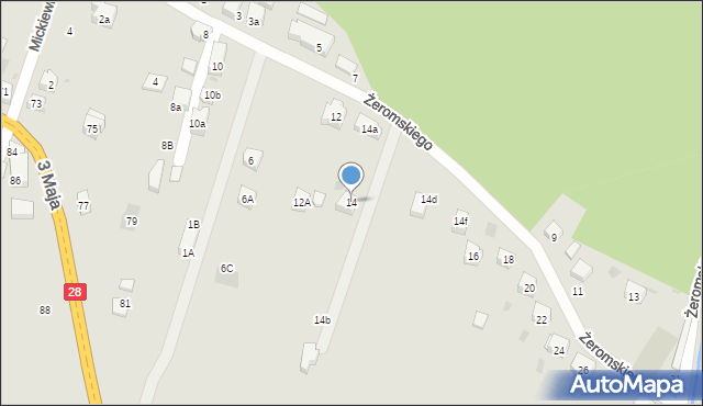 Maków Podhalański, Żeromskiego Stefana, 14, mapa Maków Podhalański