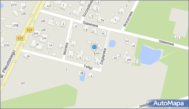 Marki, Żeglarska, 3, mapa Marki