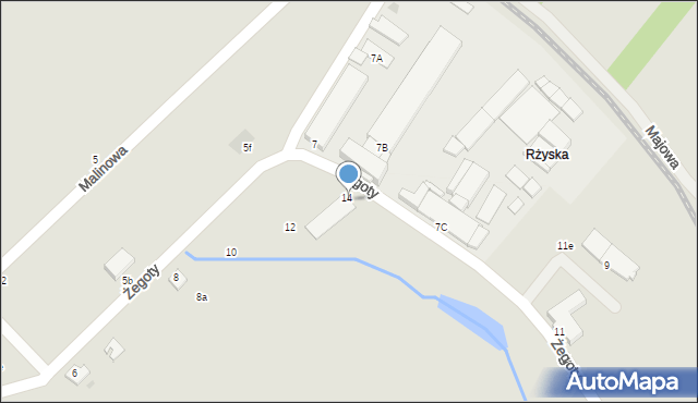 Mielec, Żegoty, 20, mapa Mielca