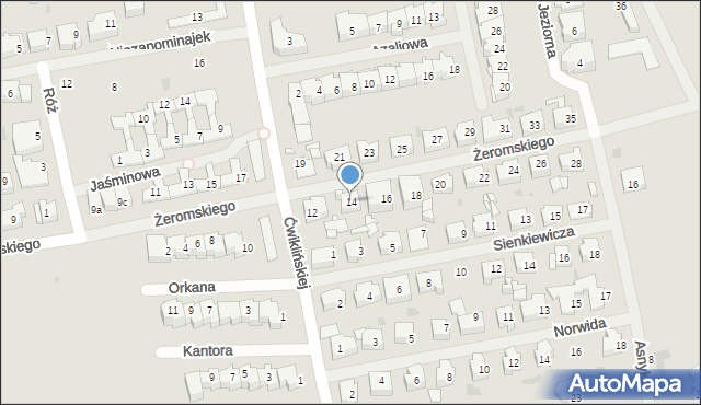 Mielno, Żeromskiego Stefana, 14, mapa Mielno