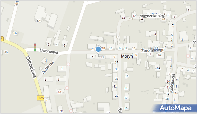 Moryń, Żeromskiego Stefana, 13, mapa Moryń