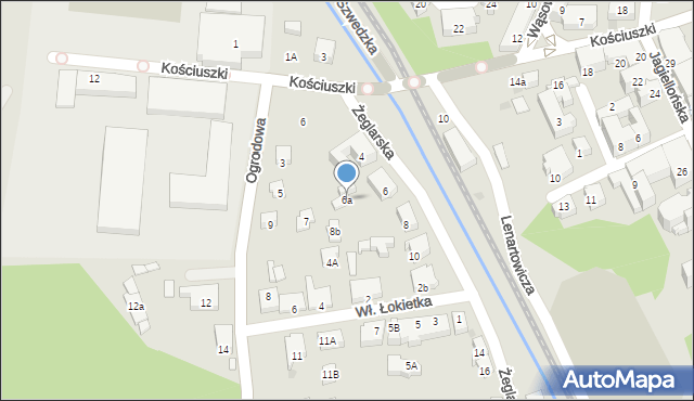 Nowy Sącz, Żeglarska, 6a, mapa Nowego Sącza