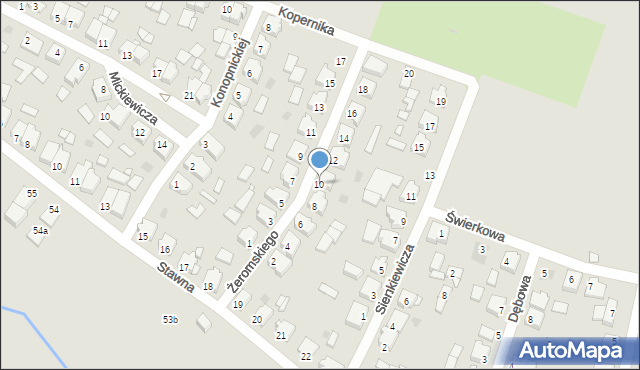 Obrzycko, Żeromskiego Stefana, 10, mapa Obrzycko