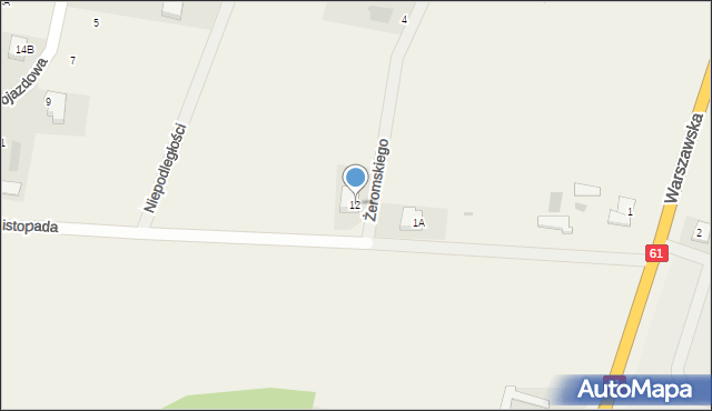 Olszewo-Borki, Żeromskiego Stefana, 12, mapa Olszewo-Borki