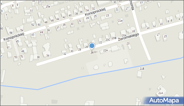 Opalenica, Żeromskiego Stefana, 25, mapa Opalenica