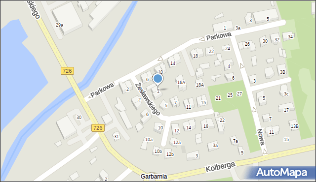 Opoczno, Żesławskiego, mjr., 1, mapa Opoczno