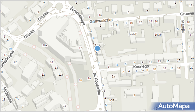 Opole, Żeromskiego Stefana, 5a, mapa Opola