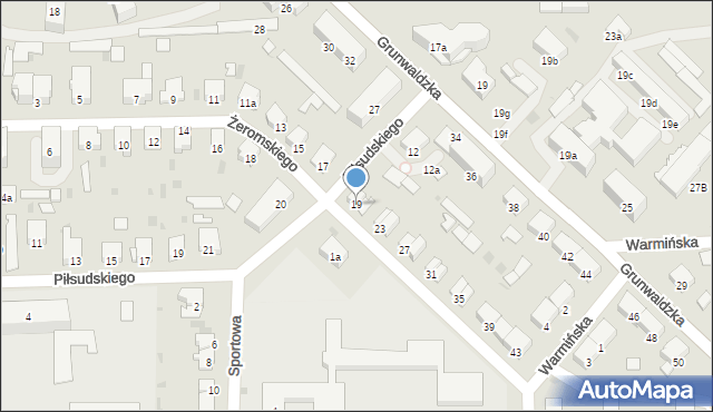 Ostróda, Żeromskiego Stefana, 19, mapa Ostróda