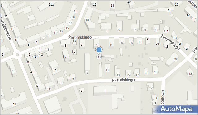 Ostróda, Żeromskiego Stefana, 4a, mapa Ostróda