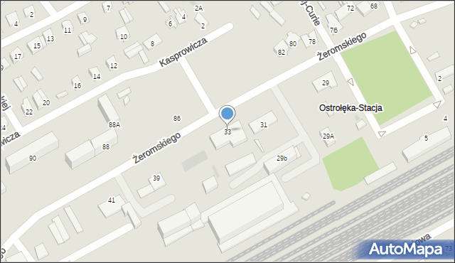 Ostrołęka, Żeromskiego Stefana, 33, mapa Ostrołęka