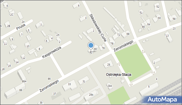Ostrołęka, Żeromskiego Stefana, 82, mapa Ostrołęka