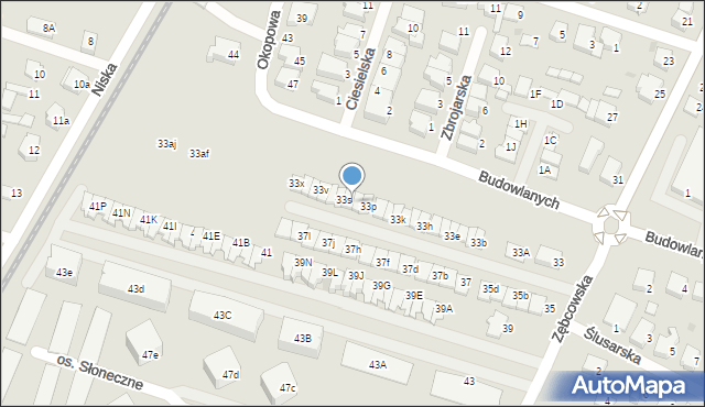 Ostrów Wielkopolski, Zębcowska, 33r, mapa Ostrów Wielkopolski