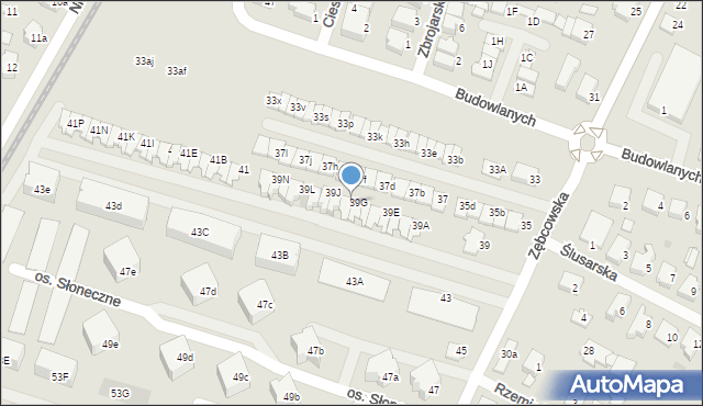 Ostrów Wielkopolski, Zębcowska, 39H, mapa Ostrów Wielkopolski