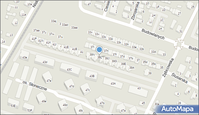 Ostrów Wielkopolski, Zębcowska, 39L, mapa Ostrów Wielkopolski