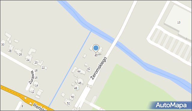 Ostrowiec Świętokrzyski, Żeromskiego Stefana, 40, mapa Ostrowiec Świętokrzyski
