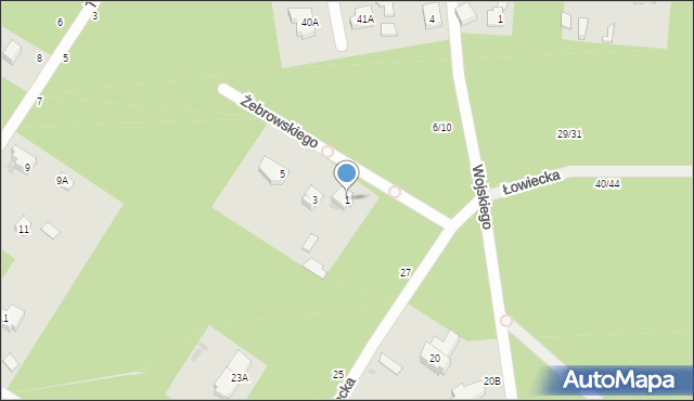 Otwock, Żebrowskiego Stanisława, ks., 1, mapa Otwock