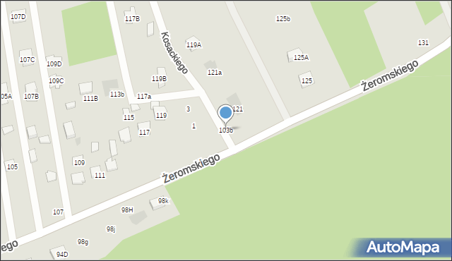 Otwock, Żeromskiego Stefana, 103b, mapa Otwock