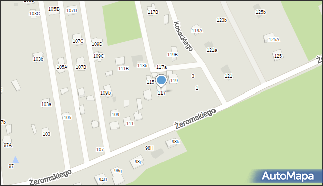 Otwock, Żeromskiego Stefana, 117, mapa Otwock